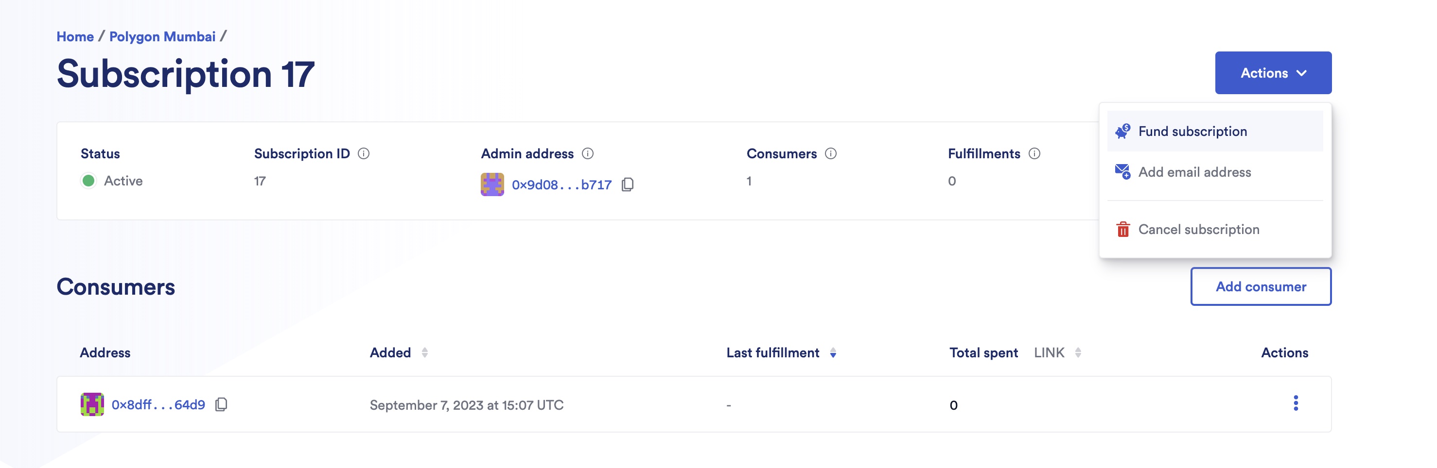 Chainlink Functions click fund